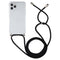 For iPhone 12 Pro Max Four-Corner Shockproof Transparent TPU Case with Lanyard(Black)