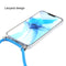 For iPhone 12 Pro Max Four-Corner Shockproof Transparent TPU Case with Lanyard(Black)