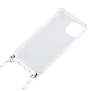 For iPhone 12 Pro Max Four-Corner Shockproof Transparent TPU Case with Lanyard(White Grey)