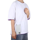 For iPhone 12 Pro Max Four-Corner Shockproof Transparent TPU Case with Lanyard(White Grey)