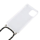 For iPhone 12 Pro Max Four-Corner Shockproof Transparent TPU Case with Lanyard(Black Gold)
