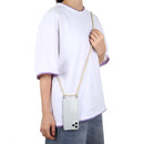 For iPhone 12 Pro Max Four-Corner Shockproof Transparent TPU Case with Lanyard(Grey Yellow)