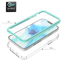 For iPhone 12 / 12 Pro Shockproof TPU Frame + Clear PC Back Case + Front PET Screen Protector(Purple)