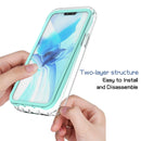For iPhone 12 / 12 Pro Shockproof TPU Frame + Clear PC Back Case + Front PET Screen Protector(Purple)