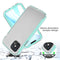 For iPhone 12 / 12 Pro Shockproof TPU Frame + Clear PC Back Case + Front PET Screen Protector(Purple)