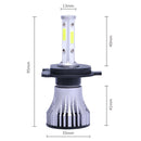 2 PCS X15 H4 DC 9-32V 26W 6500K 8000LM IP68 Car LED Headlight Lamps / Fog Light
