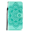 For Motorola Moto E6s (2020) Mandala Embossing Pattern Horizontal Flip PU Leather Case with Holder & Card Slots & Walle & Lanyard(Green)