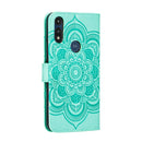 For Motorola Moto E6s (2020) Mandala Embossing Pattern Horizontal Flip PU Leather Case with Holder & Card Slots & Walle & Lanyard(Green)