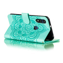 For Motorola Moto E6s (2020) Mandala Embossing Pattern Horizontal Flip PU Leather Case with Holder & Card Slots & Walle & Lanyard(Green)
