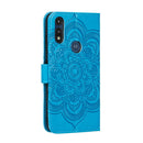 For Motorola Moto E6s (2020) Mandala Embossing Pattern Horizontal Flip PU Leather Case with Holder & Card Slots & Walle & Lanyard(Blue)