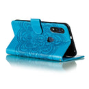 For Motorola Moto E6s (2020) Mandala Embossing Pattern Horizontal Flip PU Leather Case with Holder & Card Slots & Walle & Lanyard(Blue)