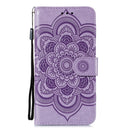 For Motorola Moto E6s (2020) Mandala Embossing Pattern Horizontal Flip PU Leather Case with Holder & Card Slots & Walle & Lanyard(Purple)