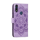 For Motorola Moto E6s (2020) Mandala Embossing Pattern Horizontal Flip PU Leather Case with Holder & Card Slots & Walle & Lanyard(Purple)