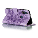 For Motorola Moto E6s (2020) Mandala Embossing Pattern Horizontal Flip PU Leather Case with Holder & Card Slots & Walle & Lanyard(Purple)