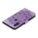 For Motorola Moto E6s (2020) Mandala Embossing Pattern Horizontal Flip PU Leather Case with Holder & Card Slots & Walle & Lanyard(Purple)