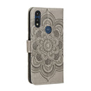 For Motorola Moto E6s (2020) Mandala Embossing Pattern Horizontal Flip PU Leather Case with Holder & Card Slots & Walle & Lanyard(Gray)