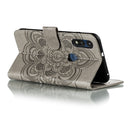 For Motorola Moto E6s (2020) Mandala Embossing Pattern Horizontal Flip PU Leather Case with Holder & Card Slots & Walle & Lanyard(Gray)