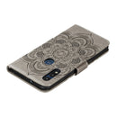 For Motorola Moto E6s (2020) Mandala Embossing Pattern Horizontal Flip PU Leather Case with Holder & Card Slots & Walle & Lanyard(Gray)
