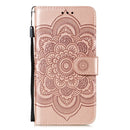 For Motorola Moto E6s (2020) Mandala Embossing Pattern Horizontal Flip PU Leather Case with Holder & Card Slots & Walle & Lanyard(Rose Gold)