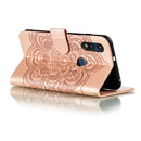 For Motorola Moto E6s (2020) Mandala Embossing Pattern Horizontal Flip PU Leather Case with Holder & Card Slots & Walle & Lanyard(Rose Gold)