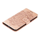 For Motorola Moto E6s (2020) Mandala Embossing Pattern Horizontal Flip PU Leather Case with Holder & Card Slots & Walle & Lanyard(Rose Gold)