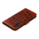 For Motorola Moto E6s (2020) Mandala Embossing Pattern Horizontal Flip PU Leather Case with Holder & Card Slots & Walle & Lanyard(Brown)