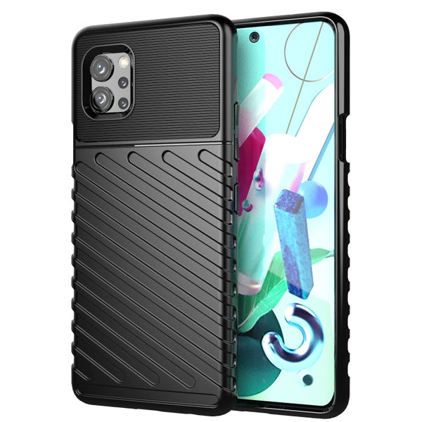 For LG Q92 5G Thunderbolt Shockproof TPU Protective Soft Case(Black)