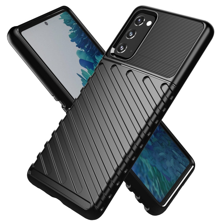 For Samsung Galaxy S20 FE Thunderbolt Shockproof TPU Protective Soft Case(Black)