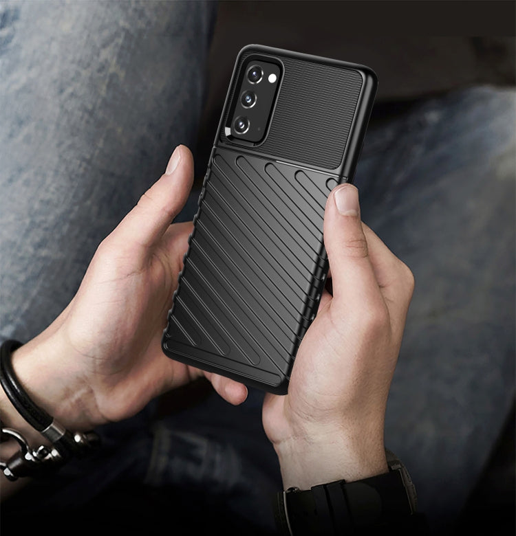 For Samsung Galaxy S20 FE Thunderbolt Shockproof TPU Protective Soft Case(Black)