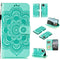 For Google Pixel 5 Mandala Embossing Pattern Horizontal Flip PU Leather Case with Holder & Card Slots & Walle & Lanyard(Green)