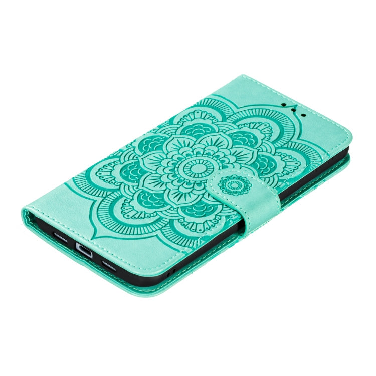For Google Pixel 5 Mandala Embossing Pattern Horizontal Flip PU Leather Case with Holder & Card Slots & Walle & Lanyard(Green)