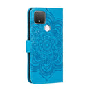 For Google Pixel 5 Mandala Embossing Pattern Horizontal Flip PU Leather Case with Holder & Card Slots & Walle & Lanyard(Blue)