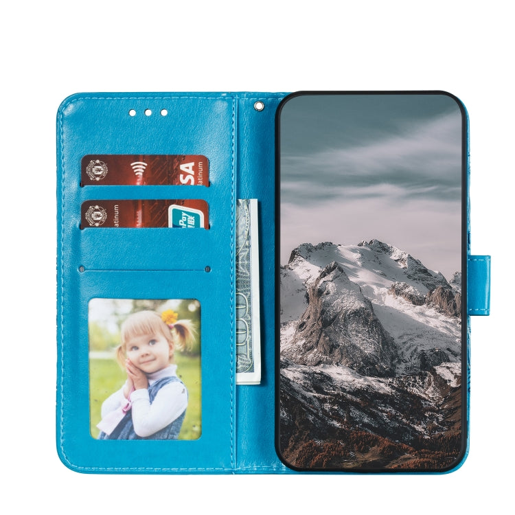 For Google Pixel 5 Mandala Embossing Pattern Horizontal Flip PU Leather Case with Holder & Card Slots & Walle & Lanyard(Blue)