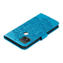 For Google Pixel 5 Mandala Embossing Pattern Horizontal Flip PU Leather Case with Holder & Card Slots & Walle & Lanyard(Blue)