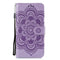 For Google Pixel 5 Mandala Embossing Pattern Horizontal Flip PU Leather Case with Holder & Card Slots & Walle & Lanyard(Purple)