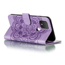 For Google Pixel 5 Mandala Embossing Pattern Horizontal Flip PU Leather Case with Holder & Card Slots & Walle & Lanyard(Purple)