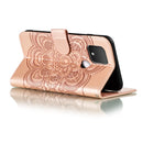 For Google Pixel 5 Mandala Embossing Pattern Horizontal Flip PU Leather Case with Holder & Card Slots & Walle & Lanyard(Rose Gold)