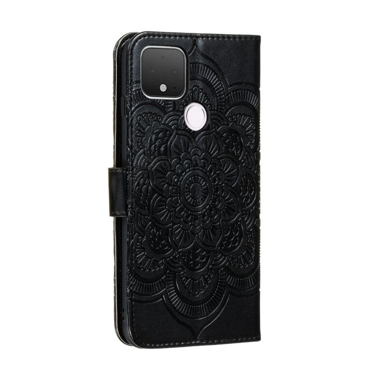 For Google Pixel 5 Mandala Embossing Pattern Horizontal Flip PU Leather Case with Holder & Card Slots & Walle & Lanyard(Black)