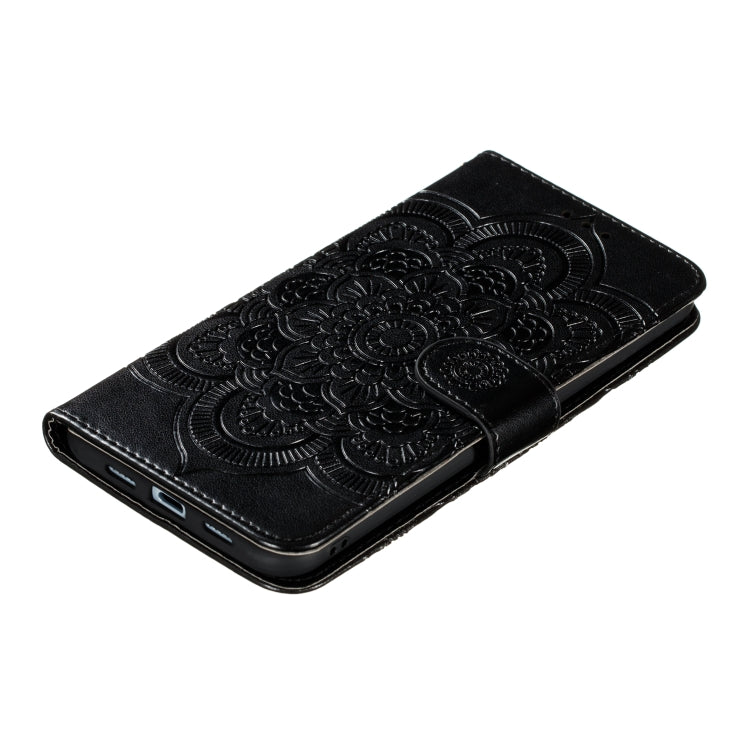 For Google Pixel 5 Mandala Embossing Pattern Horizontal Flip PU Leather Case with Holder & Card Slots & Walle & Lanyard(Black)