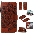 For Google Pixel 5 Mandala Embossing Pattern Horizontal Flip PU Leather Case with Holder & Card Slots & Walle & Lanyard(Brown)