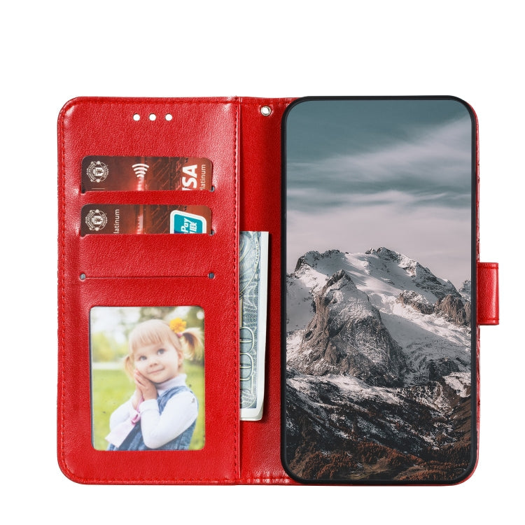 For Google Pixel 5 Mandala Embossing Pattern Horizontal Flip PU Leather Case with Holder & Card Slots & Walle & Lanyard(Red)