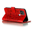 For Google Pixel 5 Mandala Embossing Pattern Horizontal Flip PU Leather Case with Holder & Card Slots & Walle & Lanyard(Red)