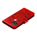 For Google Pixel 5 Mandala Embossing Pattern Horizontal Flip PU Leather Case with Holder & Card Slots & Walle & Lanyard(Red)