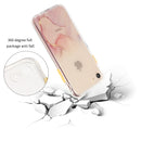 For iPhone SE 2022 / SE 2020 / 8 / 7 Marble Pattern Glittery Powder Shockproof TPU Case with Detachable Buttons(Green)