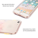 For iPhone SE 2022 / SE 2020 / 8 / 7 Marble Pattern Glittery Powder Shockproof TPU Case with Detachable Buttons(Green)