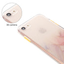 For iPhone SE 2022 / SE 2020 / 8 / 7 Marble Pattern Glittery Powder Shockproof TPU Case with Detachable Buttons(Green)