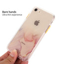 For iPhone SE 2022 / SE 2020 / 8 / 7 Marble Pattern Glittery Powder Shockproof TPU Case with Detachable Buttons(Green)