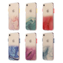 For iPhone SE 2022 / SE 2020 / 8 / 7 Marble Pattern Glittery Powder Shockproof TPU Case with Detachable Buttons(Green)