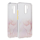 For Xiaomi Redmi 9 Marble Pattern Glittery Powder Shockproof TPU Case with Detachable Buttons(Purple)