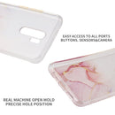 For Xiaomi Redmi 9 Marble Pattern Glittery Powder Shockproof TPU Case with Detachable Buttons(Purple)